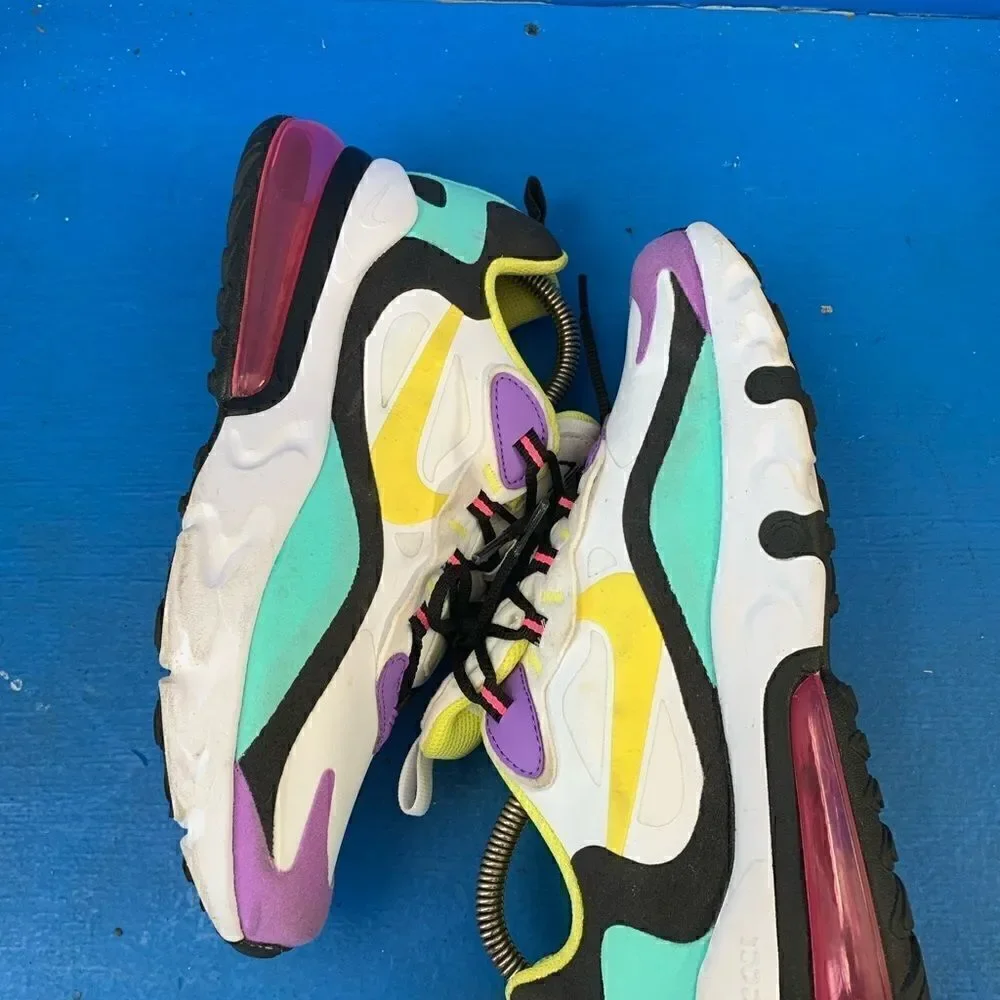 Nike Air Max 270 React (GS) BQ0103-101 White/Yellow Youth Size 6.5Y